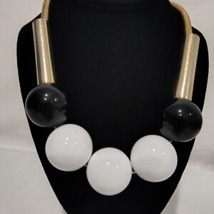 Charming Charlie Black and White Statement Necklace